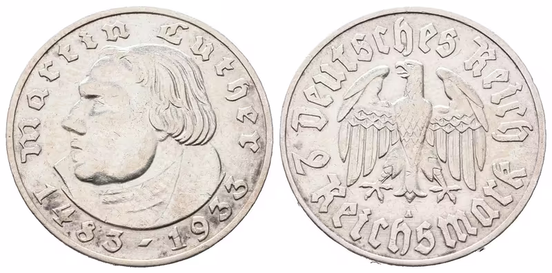III. říše, 2 Marka 1933 A - Martin Luther