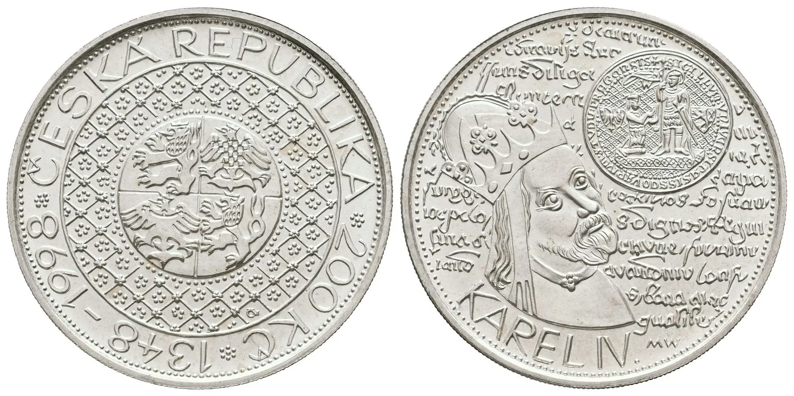 200 Kč 1998 - Universita Karlova, kapsle, certifikát — 1