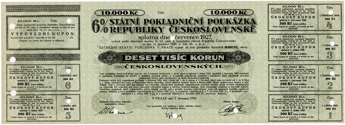 Státní pokladniční poukázky, 1919 - 1939 — 1