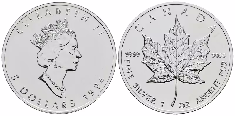 Kanada, 5 Dollars 1994 - Maple Leaf
