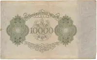 Německo, 10.000 Mark 1922, velký formát, zjednodušený obraz na Rv., Ro.68b - fotografie 2