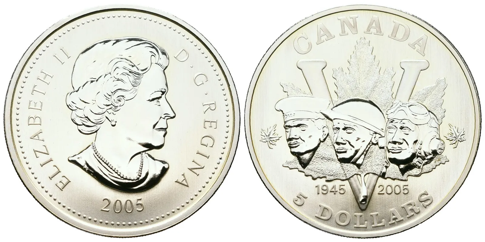 Kanada, 5 Dollars 2005 - V-Day