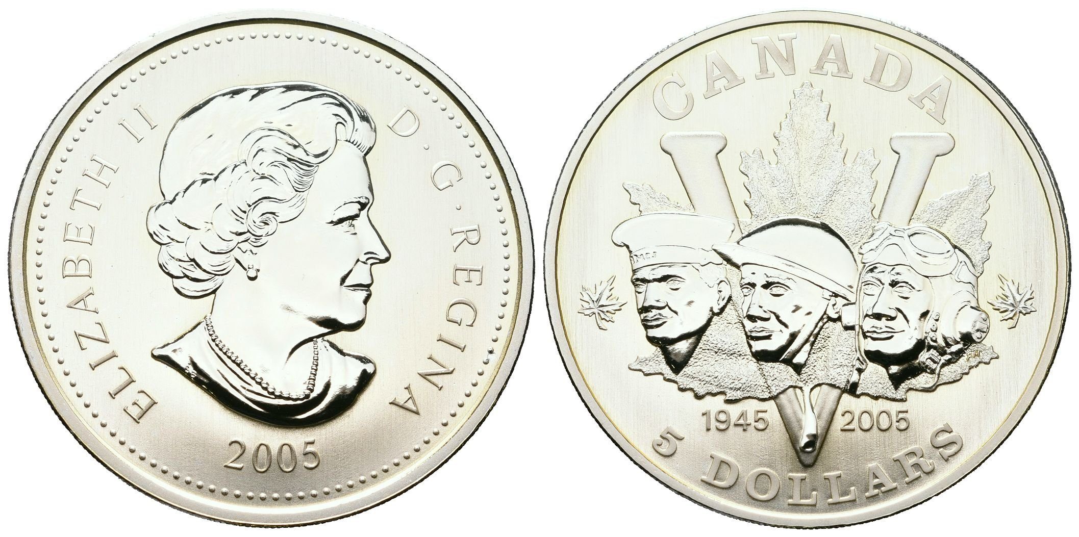 Kanada, 5 Dollars 2005 - V-Day