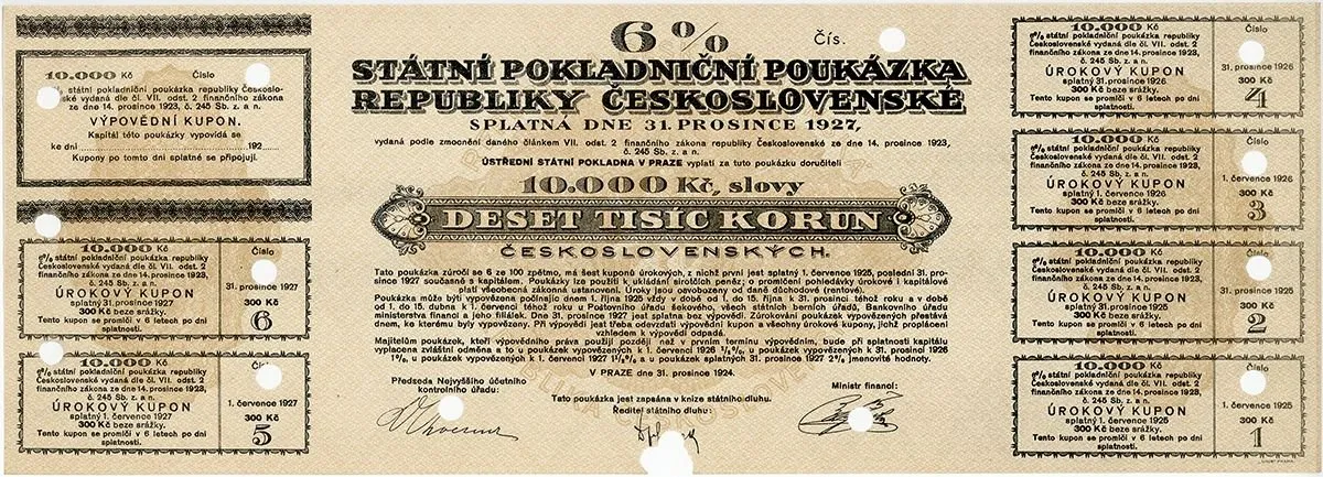 Státní pokladniční poukázky, 1919 - 1939 — 1