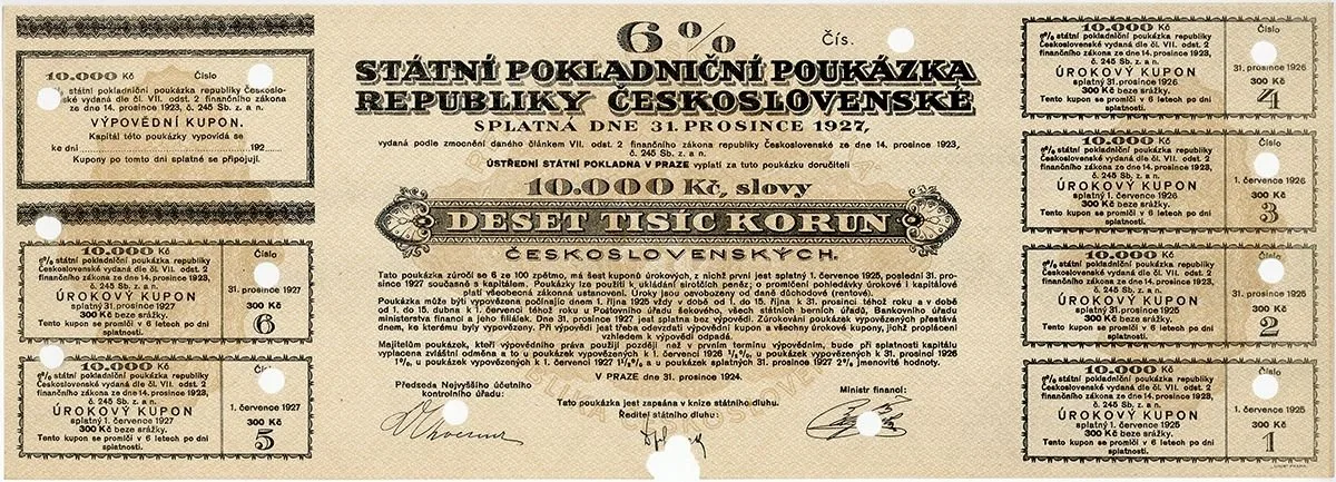 Státní pokladniční poukázky, 1919 - 1939 — 1