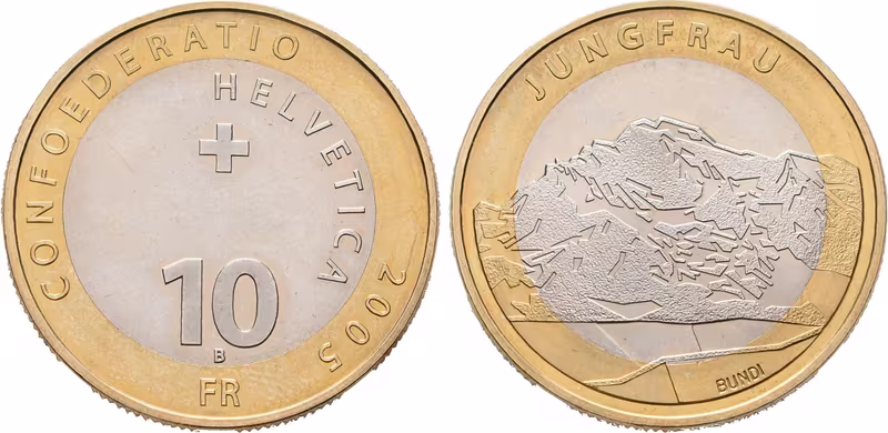 Švýcarsko, 10 Frank 2005 - Jungfrau