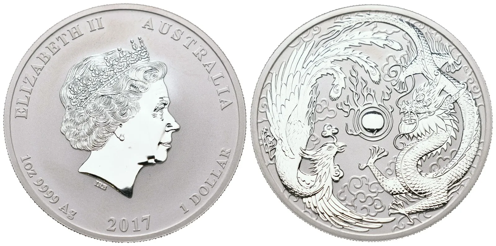 Austrálie, 1 Dollar 2017 - 1 Oz (Drak a Fénix)