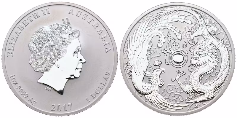 Austrálie, 1 Dollar 2017 - 1 Oz (Drak a Fénix)