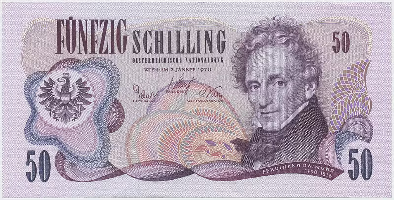 Rakousko, 50 Shilling 1970, P.143