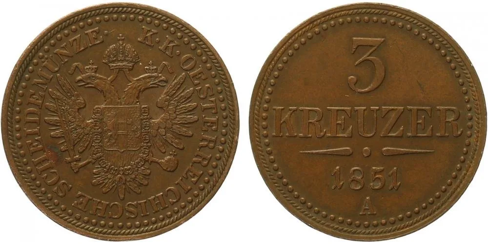 Konvenční měna, 1848 - 1857 — 1