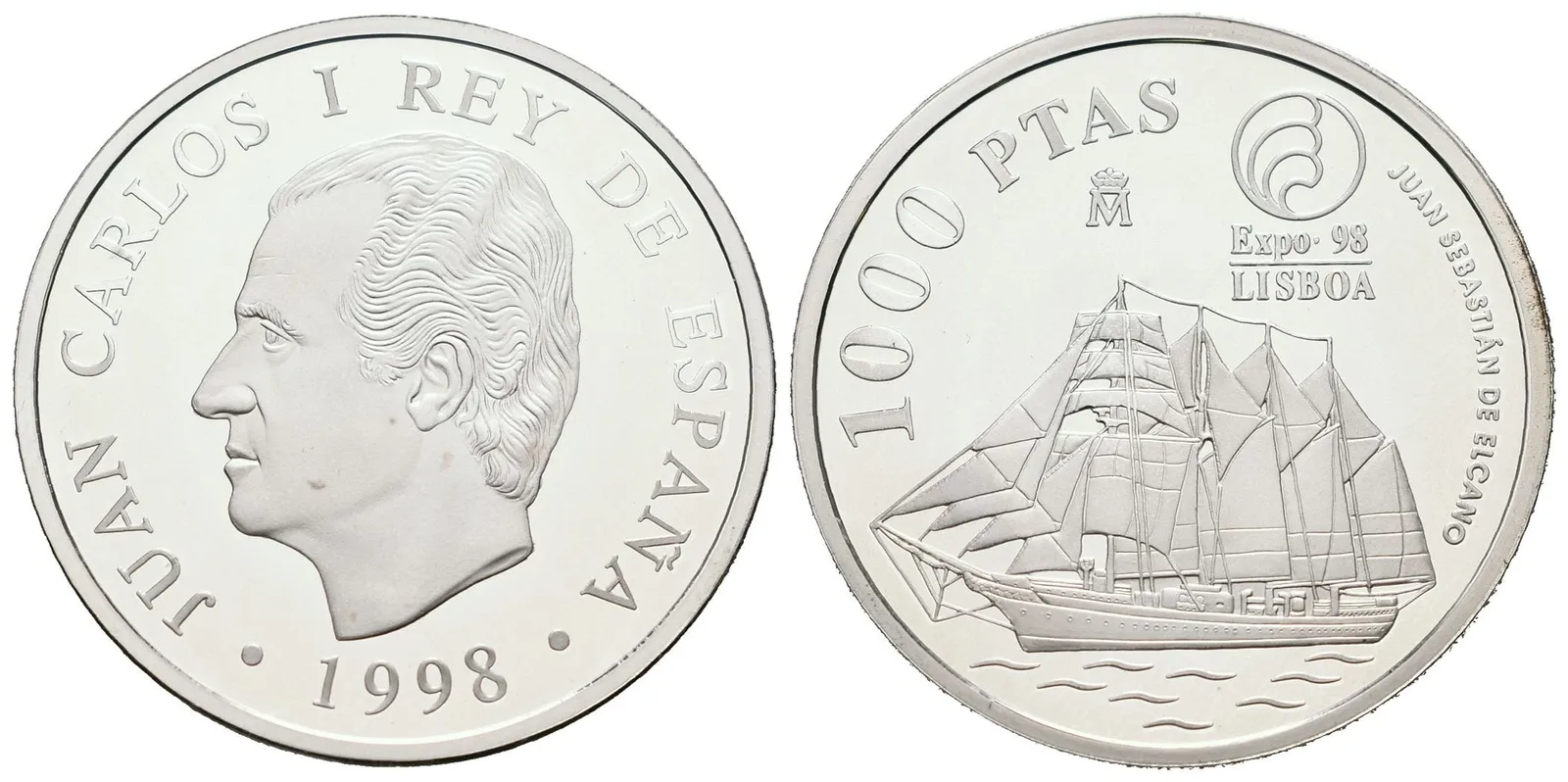 Španělsko, 1000 Pesetas 1998 - Juan Sebastián de Elcano
