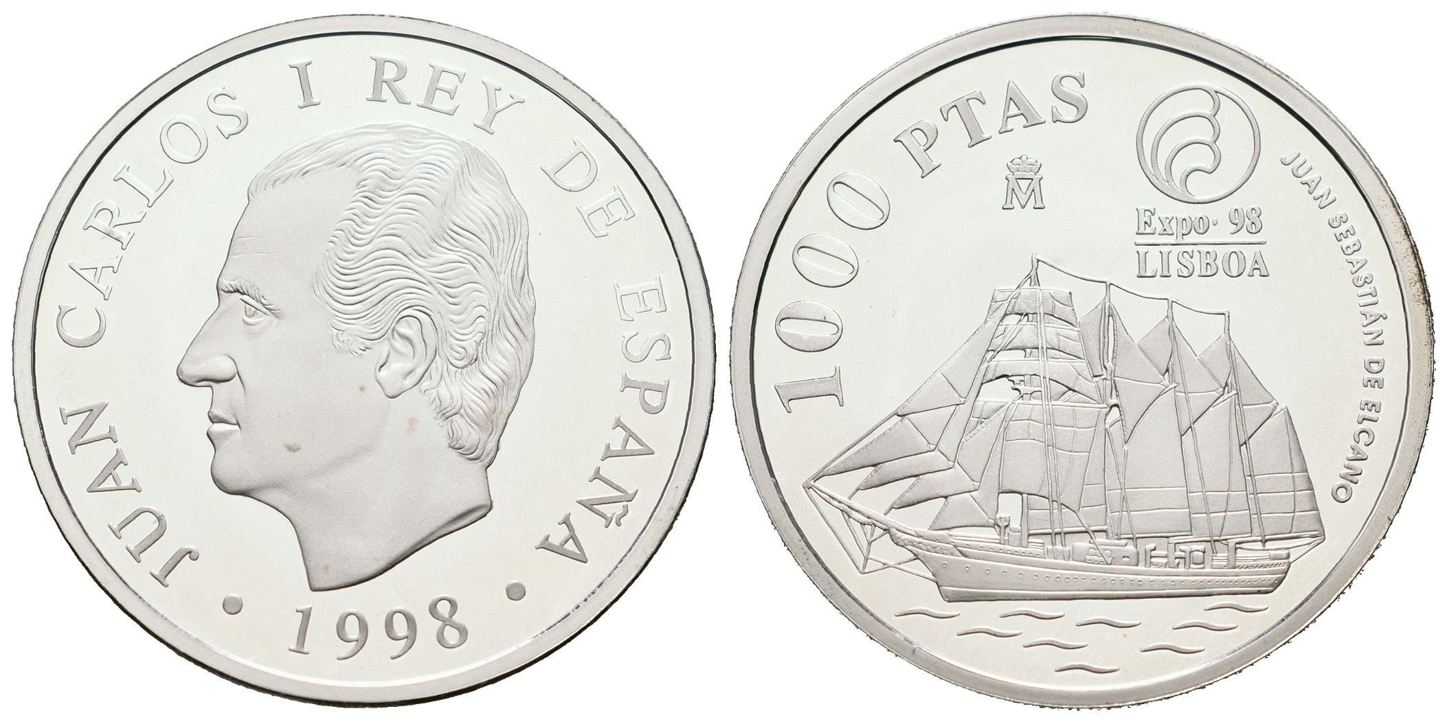 Španělsko, 1000 Pesetas 1998 - Juan Sebastián de Elcano
