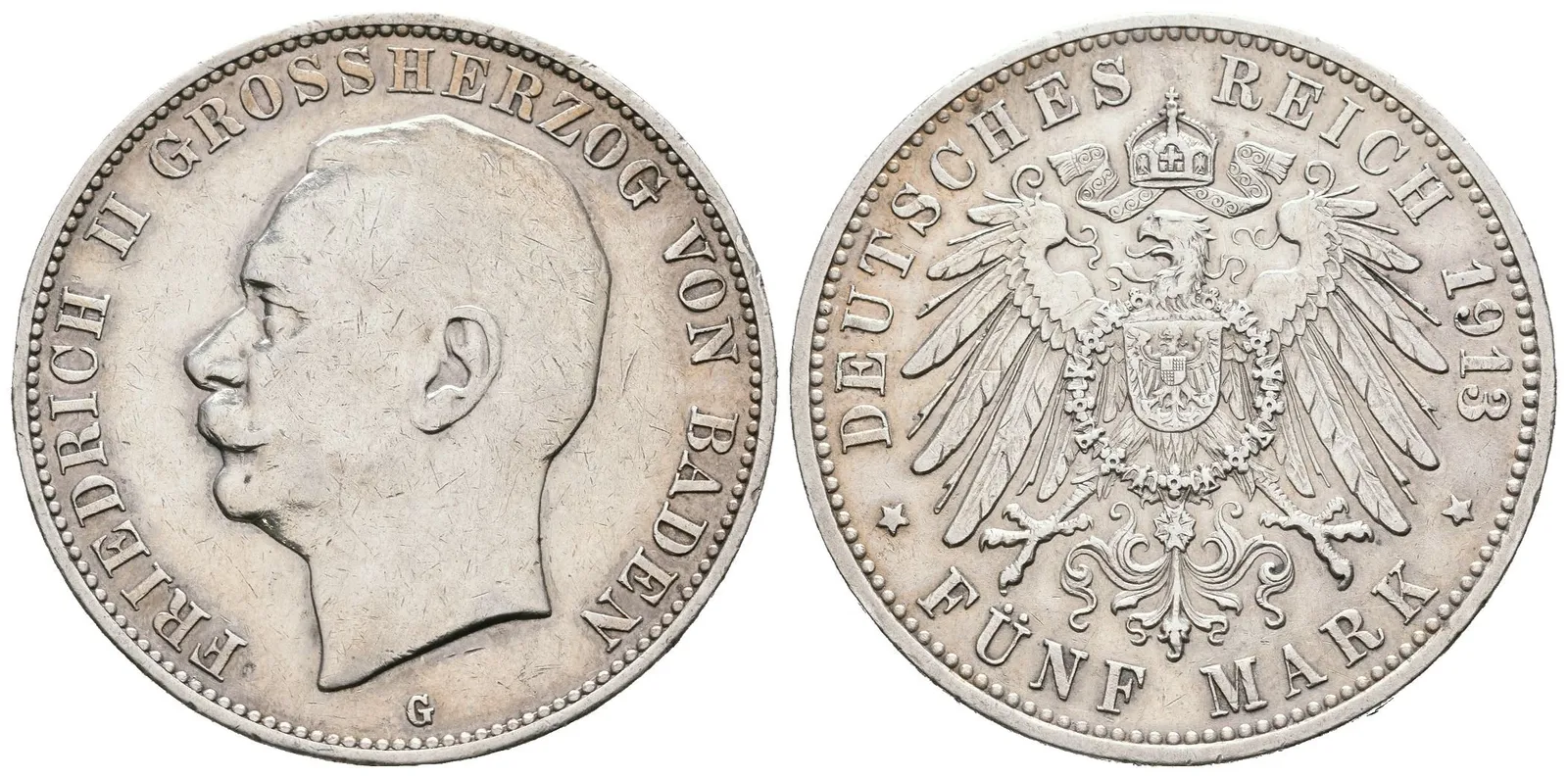 Baden, 5 Marka 1913 G