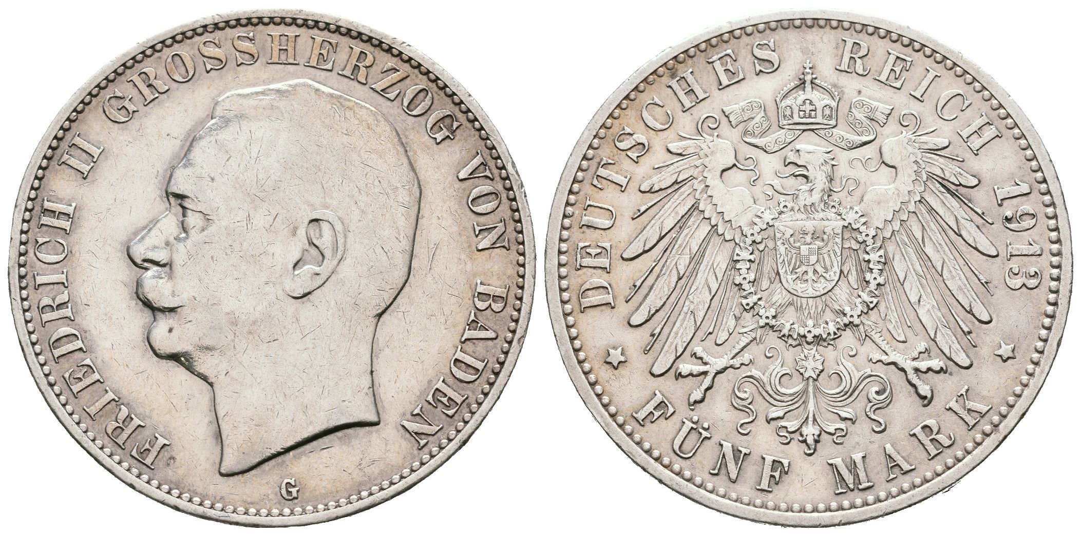 Baden, 5 Marka 1913 G