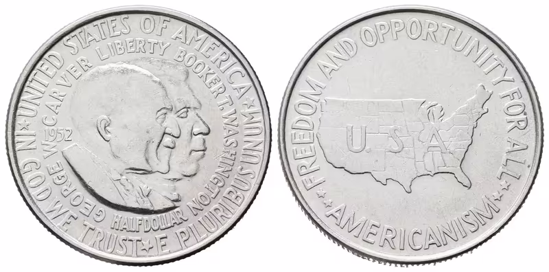 USA, 1/2 Dollar 1952 - Booker T. Washington a George Washington Carver