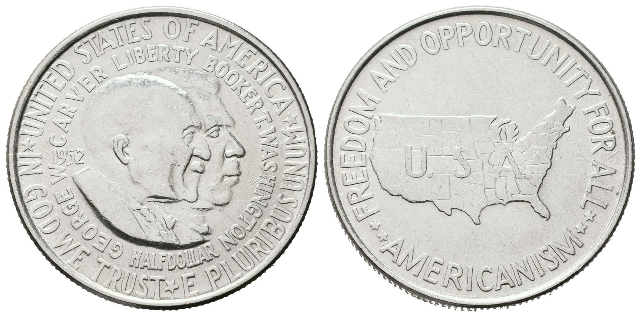 USA, 1/2 Dollar 1952 - Booker T. Washington a George Washington Carver
