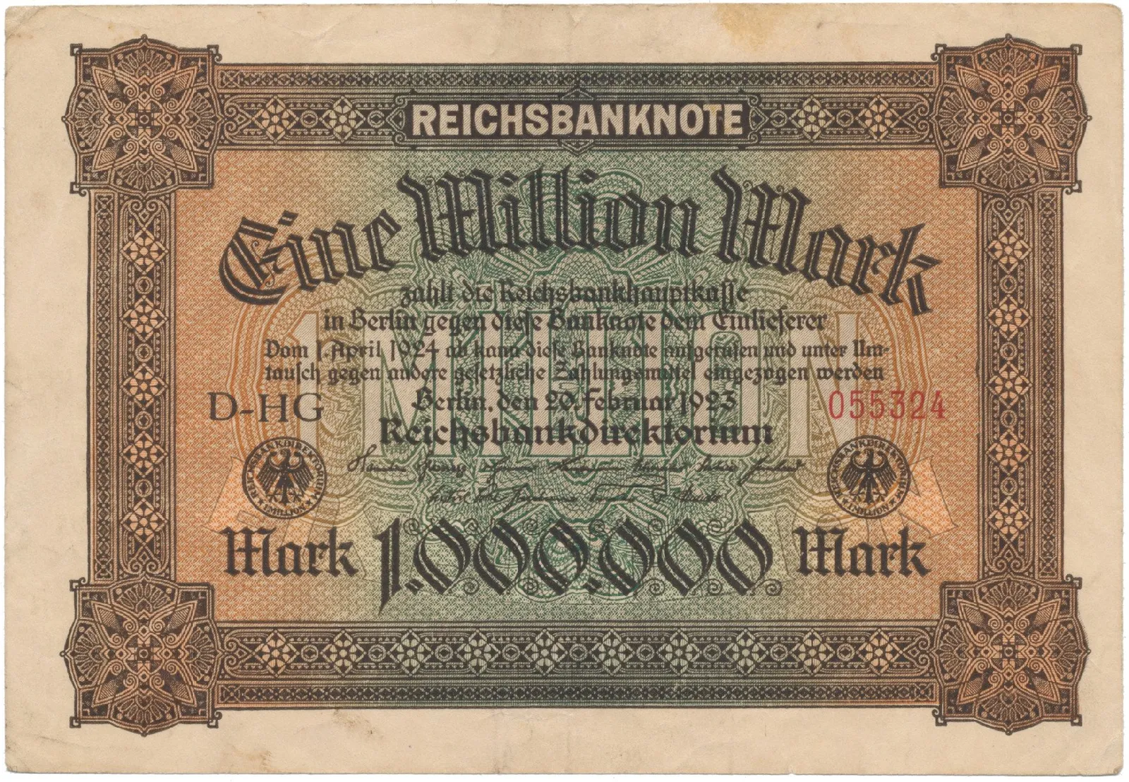 Německo, 100 Millionen Mark 1923, Ro.85a