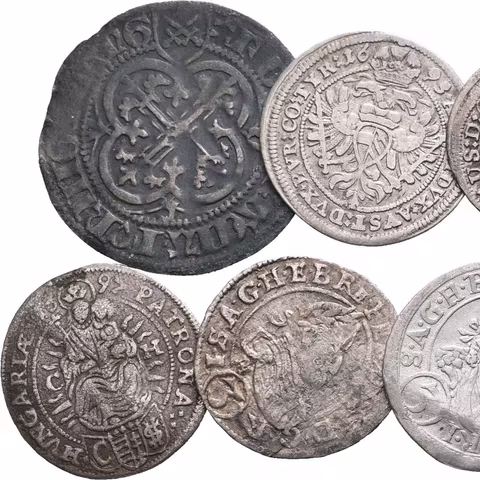 Soubor stříbrných mincí Rakouska a Slezska - 3 Krejcar 1624 a 1632 St. Veit,