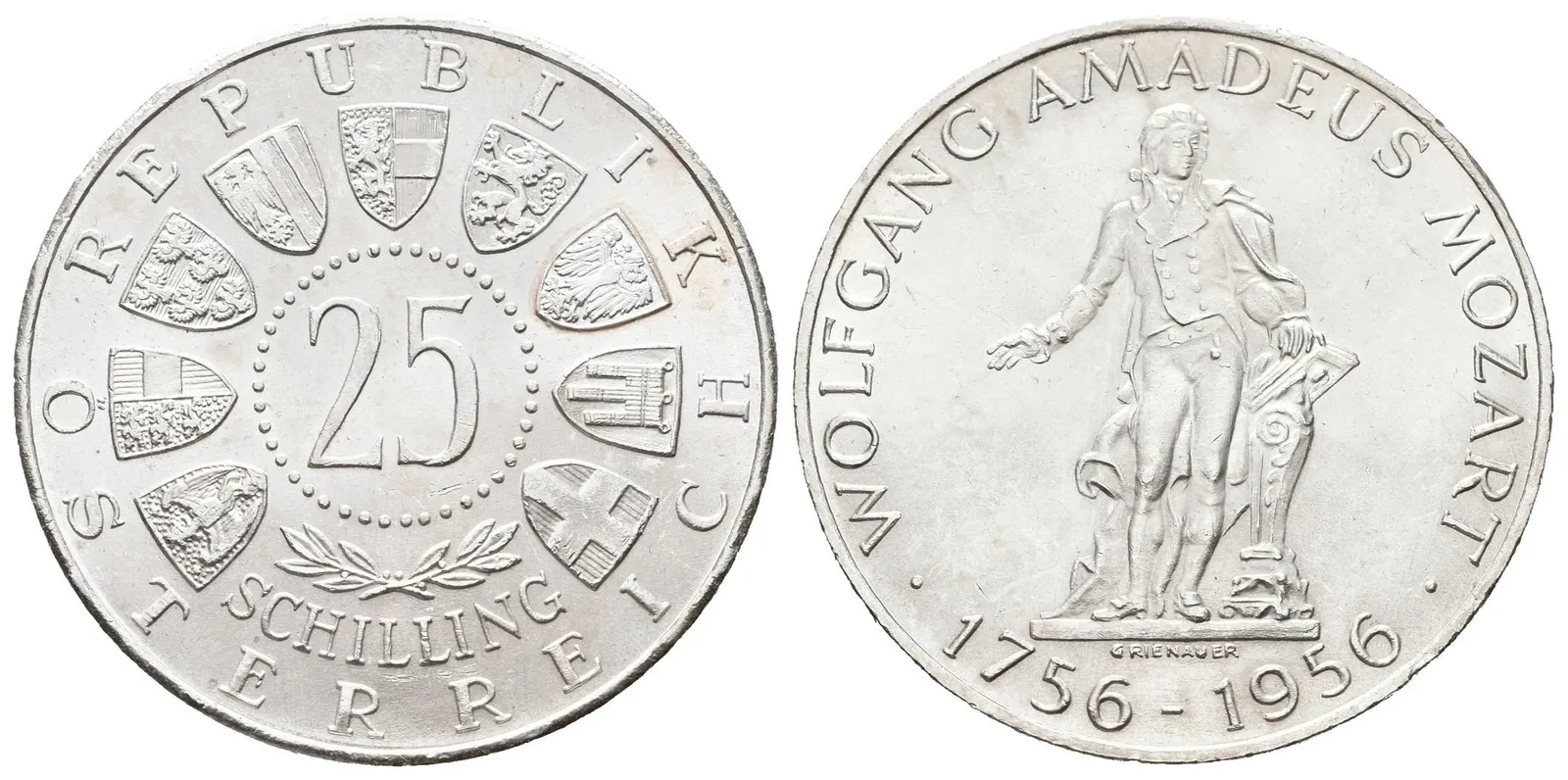 Rakousko, 25 Schilling 1956 - Mozart