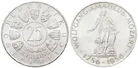 Rakousko, 25 Schilling 1956 - Mozart