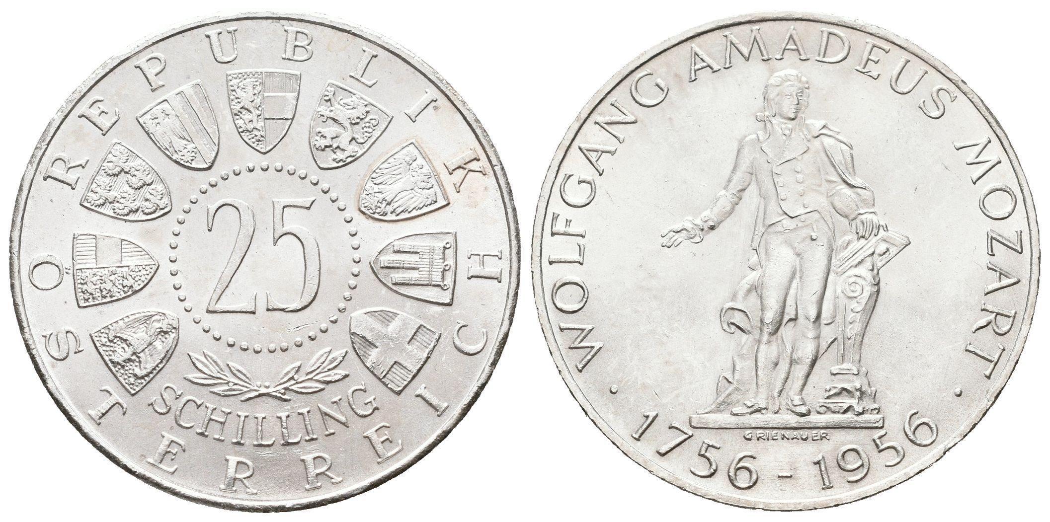 Rakousko, 25 Schilling 1956 - Mozart