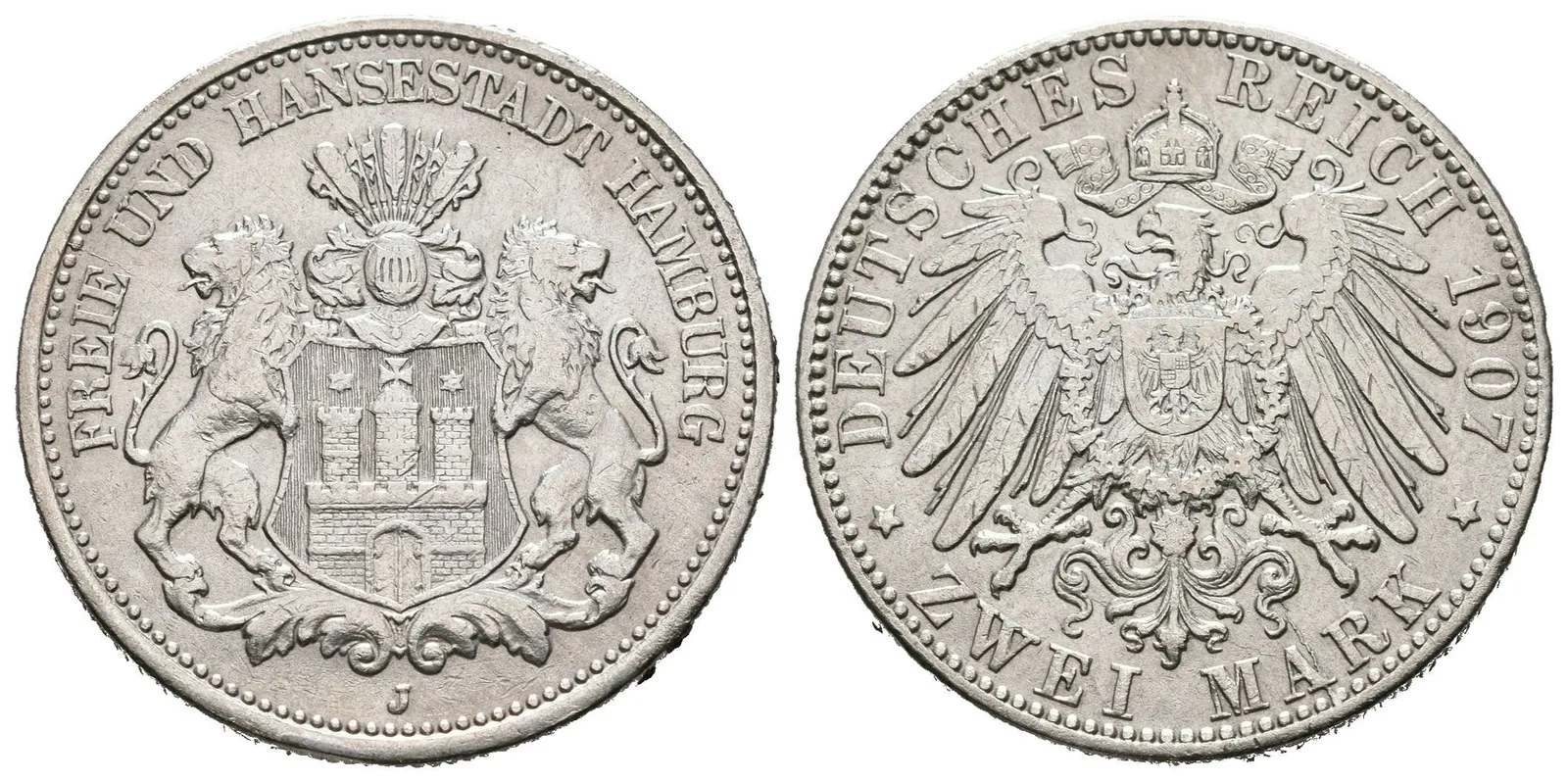 Hamburg, 2 Marka 1907 J