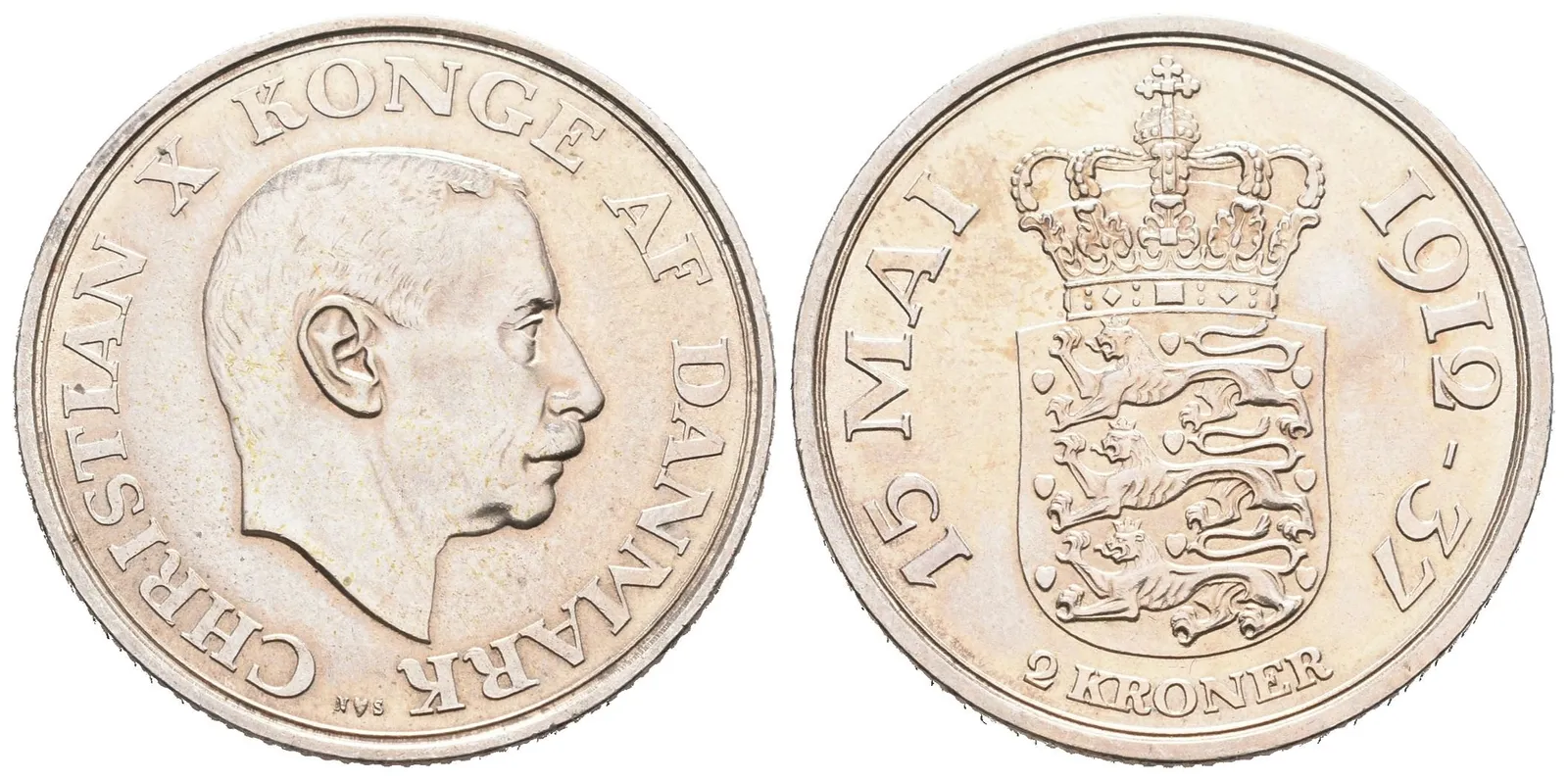 Dánsko, 2 Koruna 1937 - Pamětní