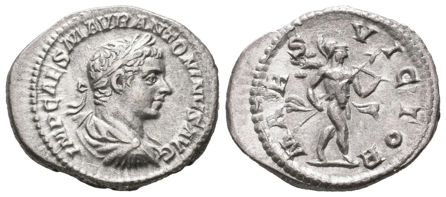 Denár, Rv: MARS VICTOR, kráčející Mars doleva nese trofej a oštěp, RIC.123, — 1