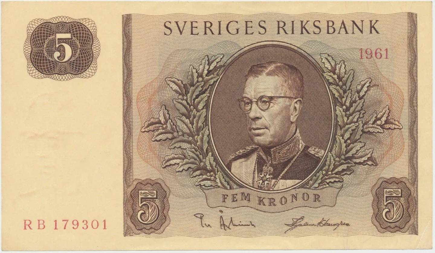 Švédsko, 5 Kronor 1961, P.42f