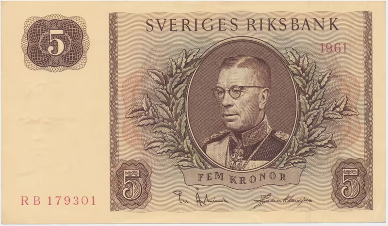 Švédsko, 5 Kronor 1961, P.42f