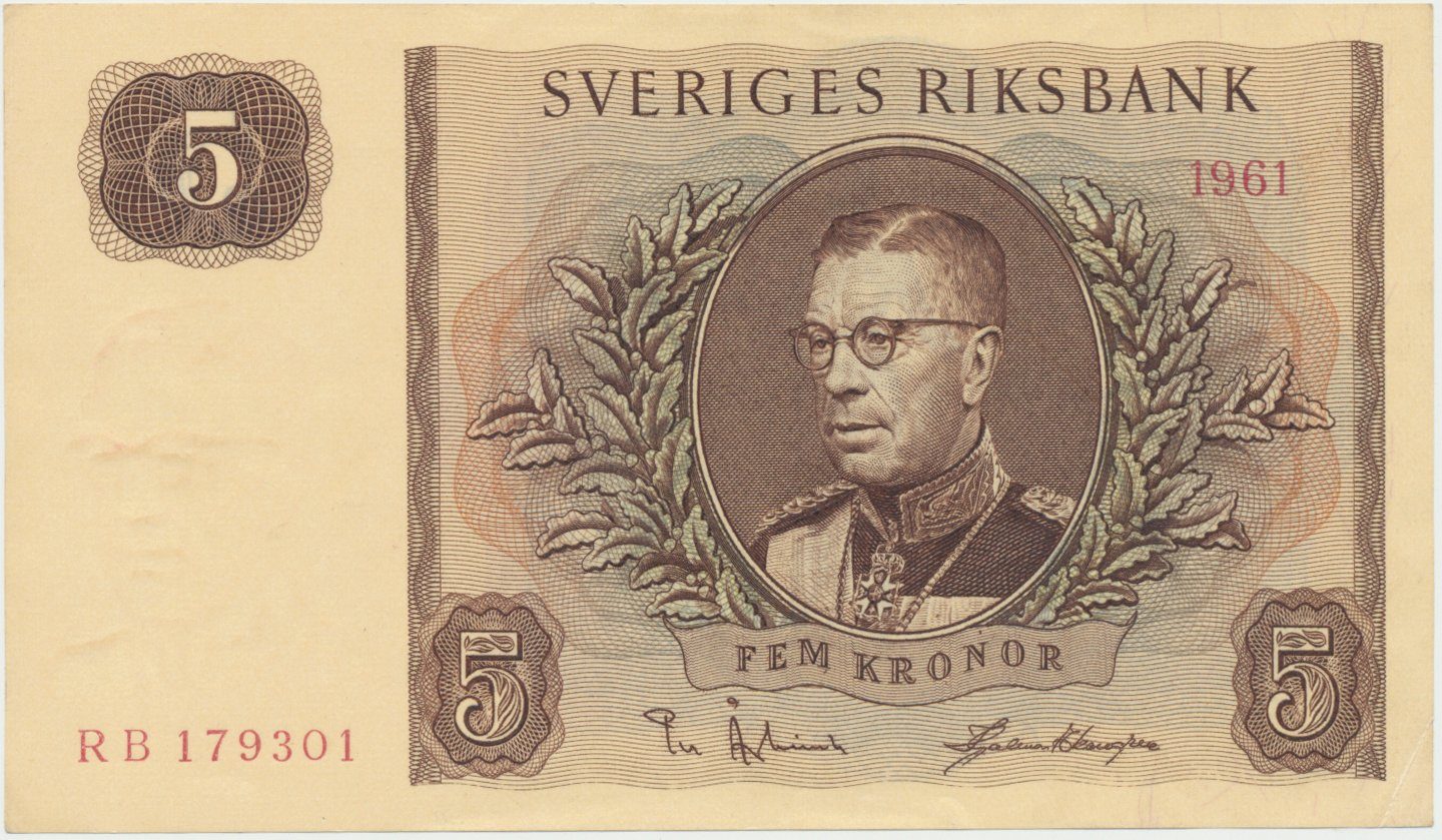 Švédsko, 5 Kronor 1961, P.42f