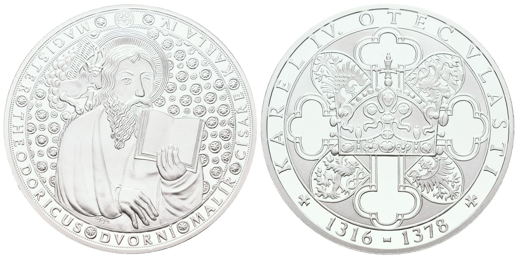 Stříbrná investiční medaile - Mistr Theodorik - Ag 24,5 g - 999/1000 + Certifikát