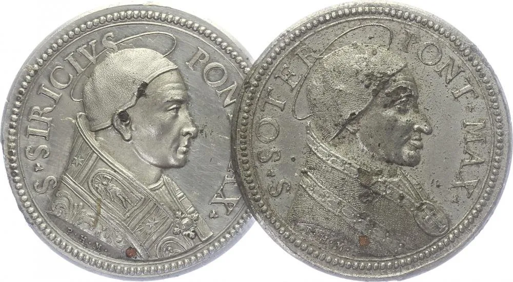 Vatikán - životopisné medaile, cca 18. století — 1