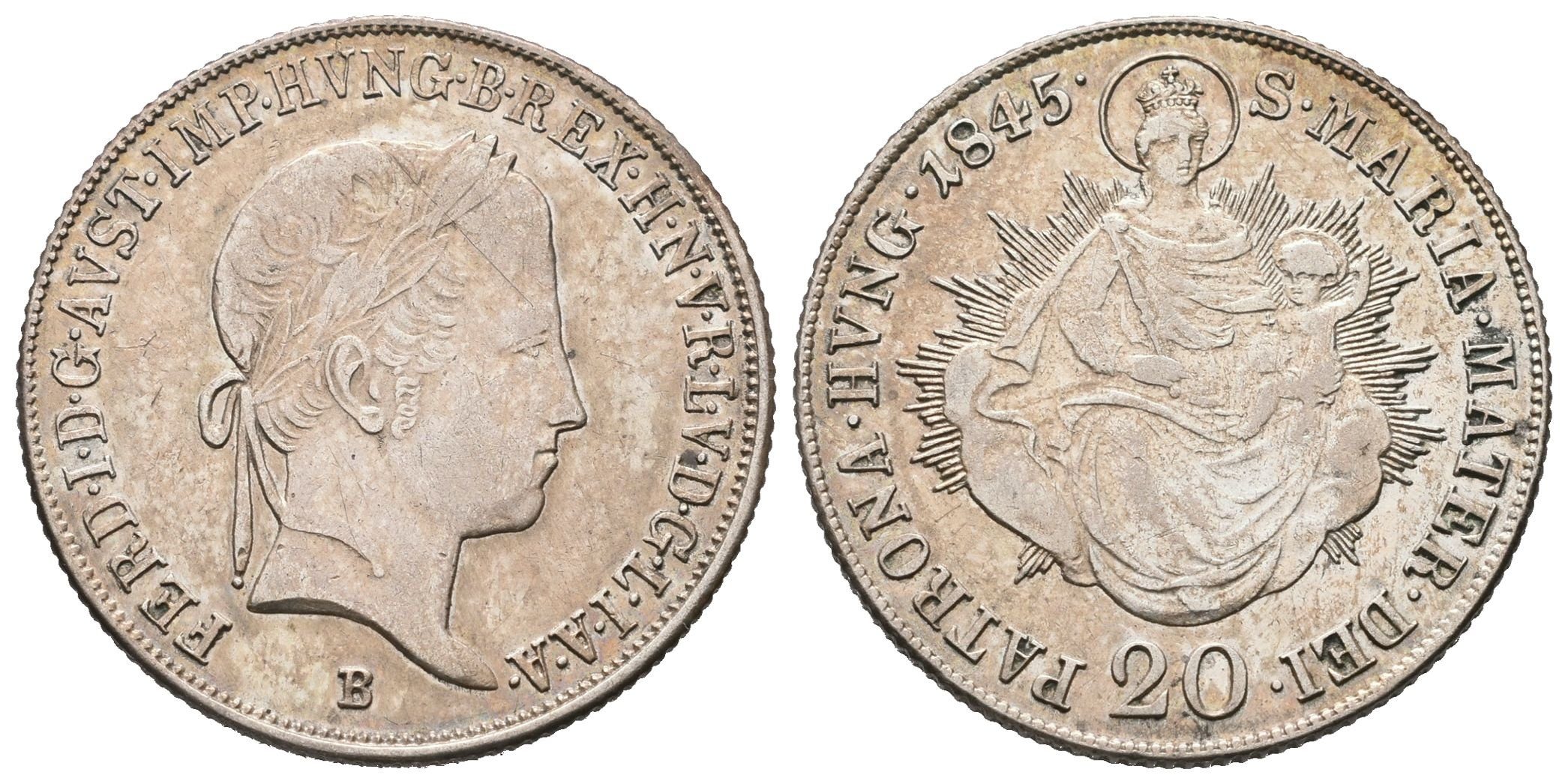 Ferdinand V., 20 Krejcar 1845 B, Kremnica