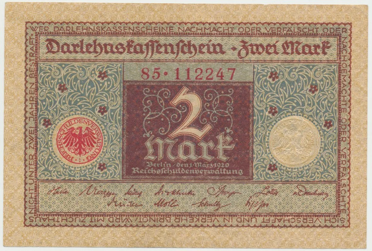 Německo, 2 Mark 1920, Ro.65a