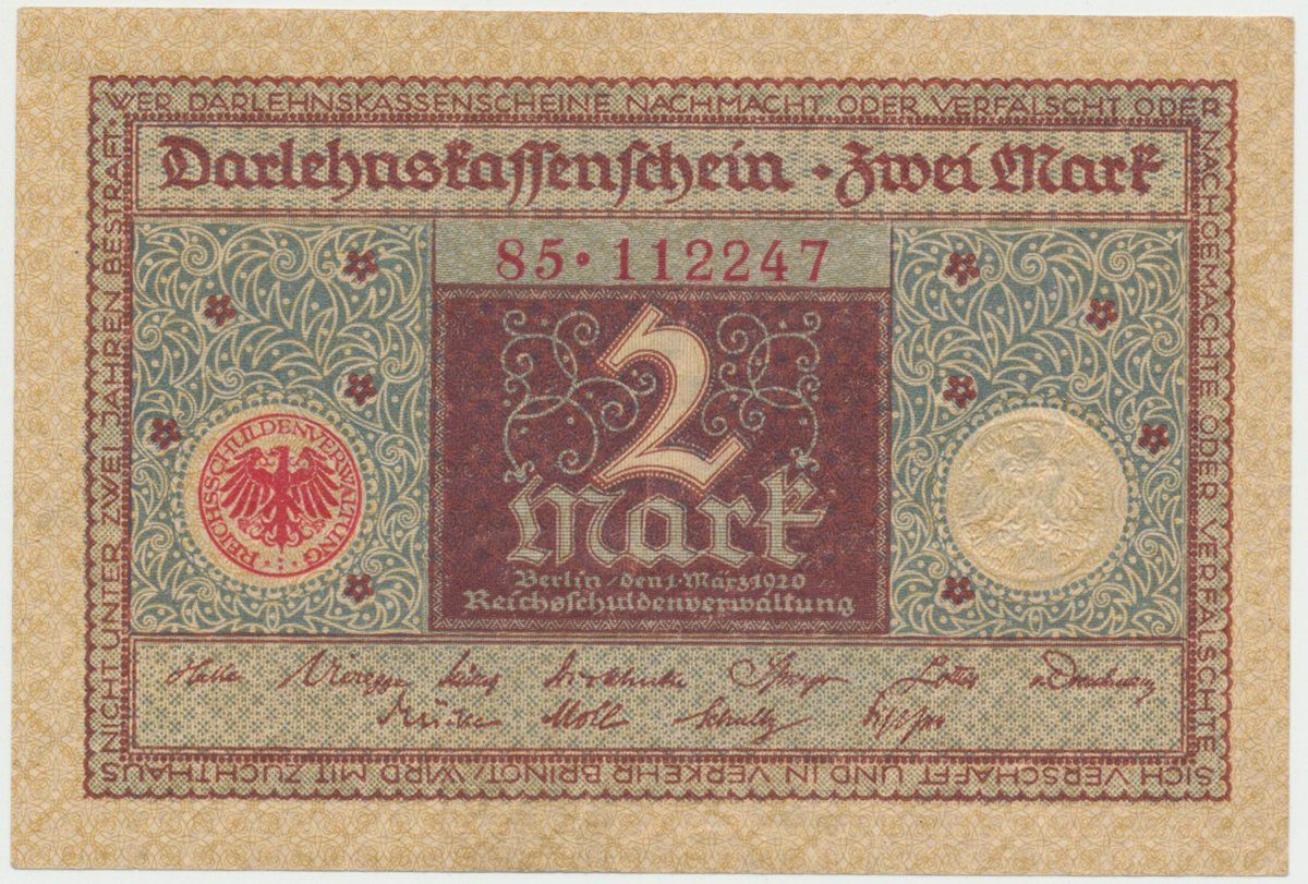 Německo, 2 Mark 1920, Ro.65a