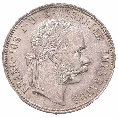 Zlatník 1883, etue PCGS, hodnocení MS 63, luxusní zachovalost, ražební lesk