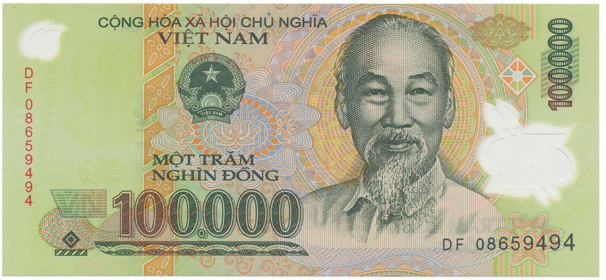 Vietnam, 100.000 Dong 2006-2011, P.122c-g, plastová