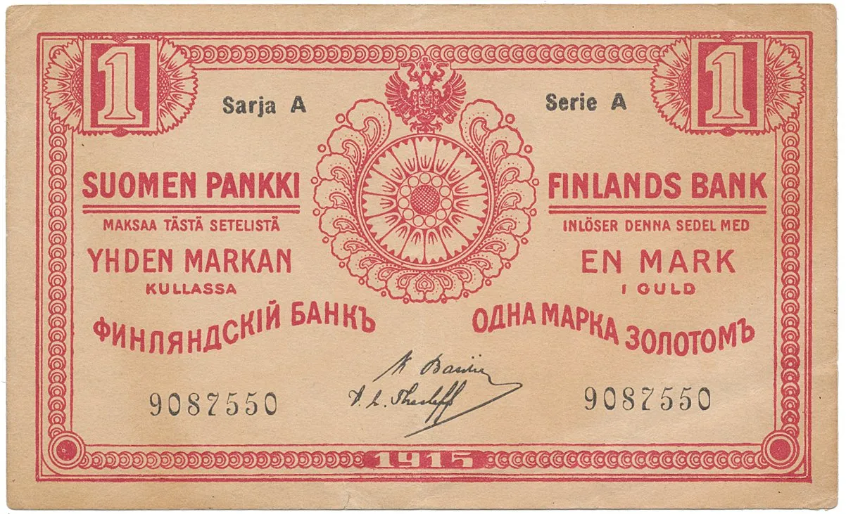Finsko, 1 Markka 1915, P.16b