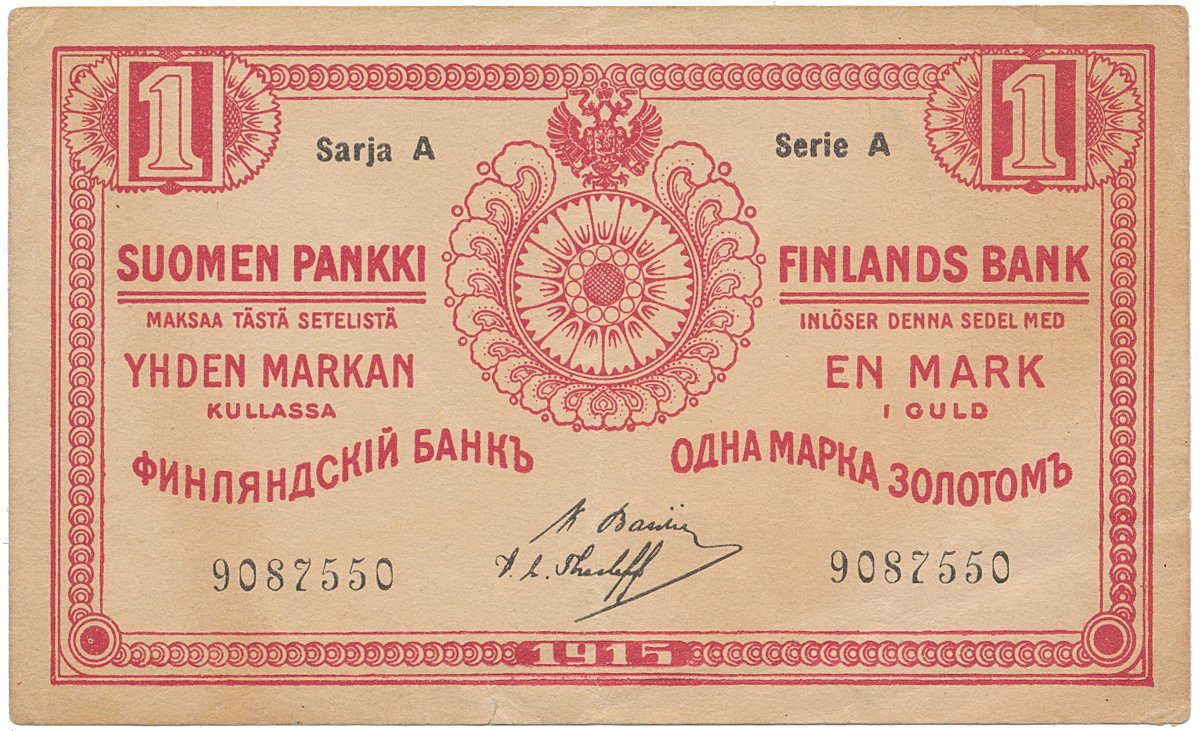 Finsko, 1 Markka 1915, P.16b