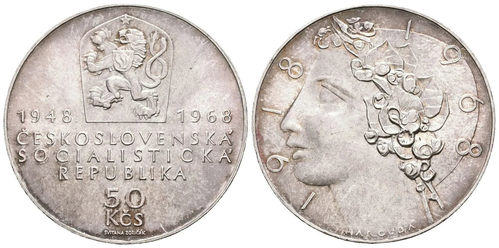 50 Kčs 1968 - Republika, Aurea.116, lesk, patina — 1