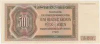 500 Koruna 1942, I. vydání, SPECIMEN, Hej.35a.S1 - fotografie 2