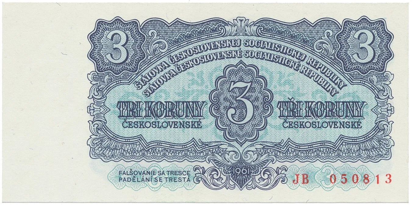 Československo, 3 Koruna 1961, série JB, Hej.98a