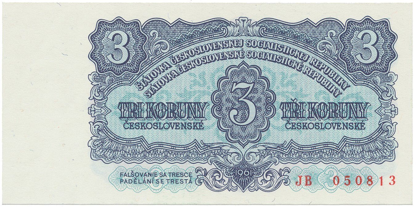 Československo, 3 Koruna 1961, série JB, Hej.98a