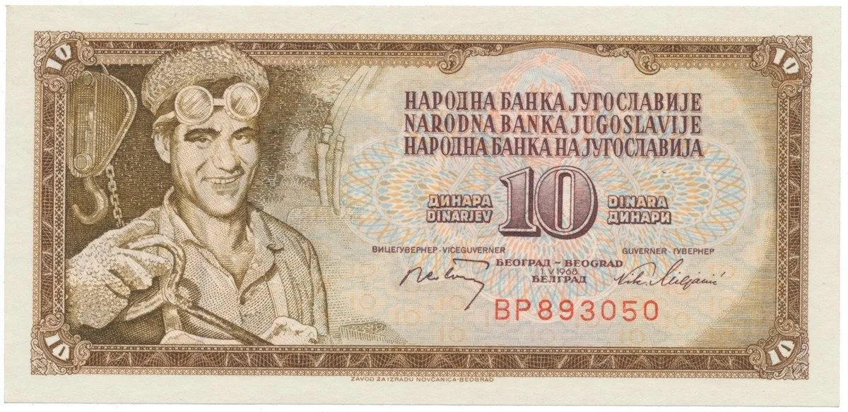 Jugoslávie, 10 Dinara 1968, P.82b