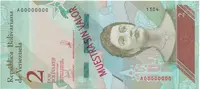 Venezuela, 2 Bolivares 2018, anulát - MUESTRA SIN VALOR, P.101as